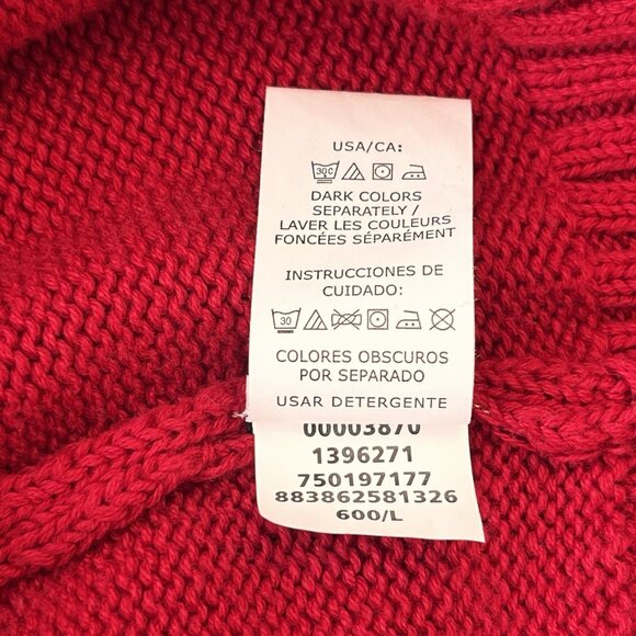 Chaps Ralph Lauren Men 1/4 Zip Moose Sweater Mock Neck Red Black L Cabincore - Picture 14 of 14